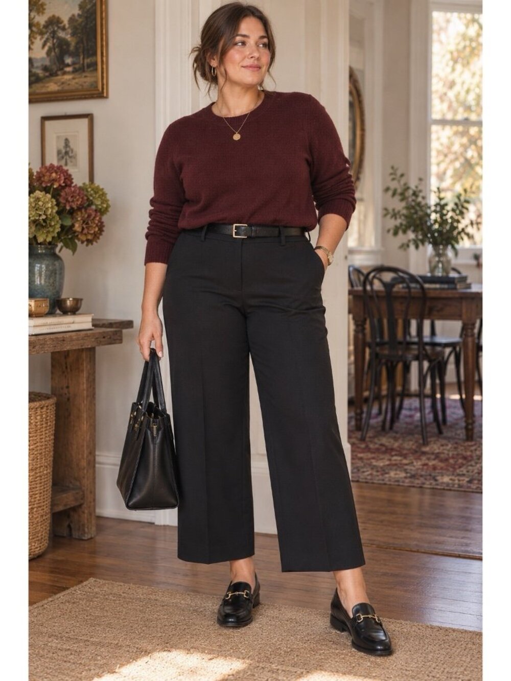 J Crew Womens Remy Wide Leg Cropped Pant Sz 14T 14 Tall Black Trouser Minimalist